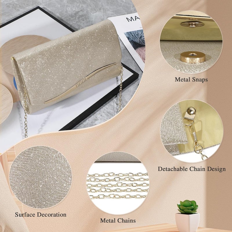 UBAYMAX Evening Bag Clutch Purses for Women Lady Girl Handbags Crossbody Bag Wedding Bag for Prom Party Wedding Engagement | Wedding Bag, for Prom Party, Wedding, Engagement - Image 5
